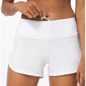 white lulu speed shorts